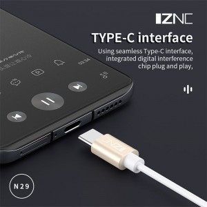 High quality custom N29/N39 wired type c earphones headphones with mic with box packaging