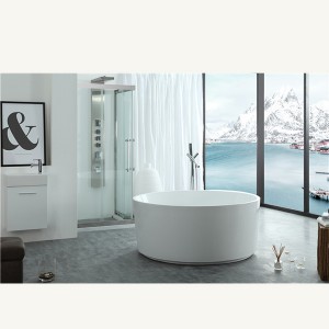 Кругла смоляна акрилова окремо стояча ванна для ванної кімнати