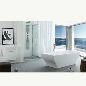 Акрилова портативна ванна для ванної кімнати, що стоїть окремо, біла ванна для дорослих
