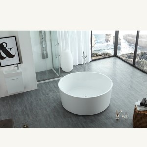Runde freistehende Badezimmer-Badewanne aus Kunstharz-Acryl