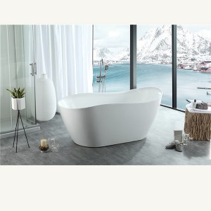 Hot Sale Modernong Disenyo nga Freestanding Bath Tub White Acrylic Bathtubs