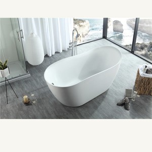 Karštas išpardavimas Modernaus dizaino laisvai pastatoma vonia Baltos akrilinės vonios