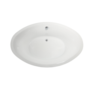 Bồn tắm đơn màu trắng đứng độc lập được thiết kế bằng acrylic có độ bền cao