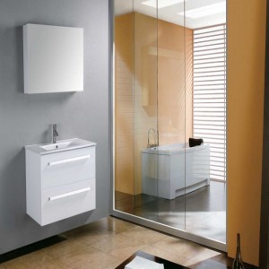 Висококачествен модерен бял шкаф за баня JS-B004