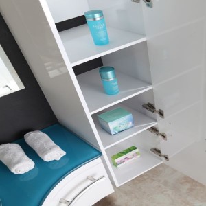 Novo design de móveis para hotel, à prova d'água, flutuante, montado na parede, armário de banheiro sinterizado com espelho