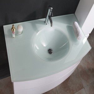Hege kwaliteit moderne led badkeamer spegelkasten wite lei Countertop romte badkeamer kabinet set mei wask