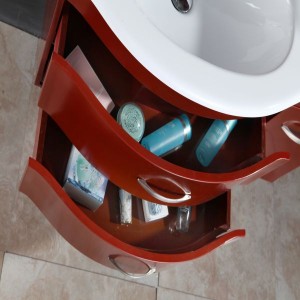 Fabrycznie zaawansowana, niestandardowa kombinacja naściennej szafki łazienkowej i szafki z lustrem może przechowywać szafkę łazienkową