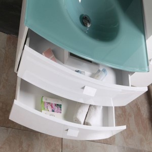 Modern Simple Design Bath Wall Mounted Bathroom Mirrored Vanity Cabinet With Ceramic Sink