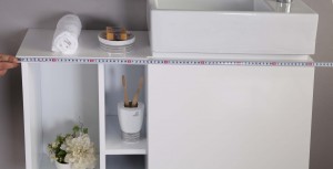 Елегантен шкаф за баня – 2023 МДФ материал светъл луксозен стил JS-9001A