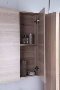 Elegantais vannas istabas skapis – elegants gaišs luksusa dizains un MDF materiāls JS-8603