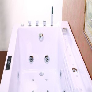 Moderna Vasca di Massage Whirlpool per 2 Persone Ingrossu Bianche cù Supportu Tecnicu in Ligna