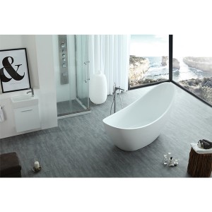 ແຊ່ອາບອາບນ້ໍາຍີ່ປຸ່ນ acrylic acrylic ຢືນຟຣີເສັ້ນໄຍທີ່ຈະແຈ້ງ Waterfall Spa Tub