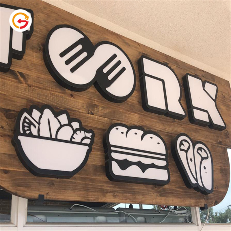 Фасадни знаци на ресторан за брза храна Осветлени букви од алуминиумски канал 02