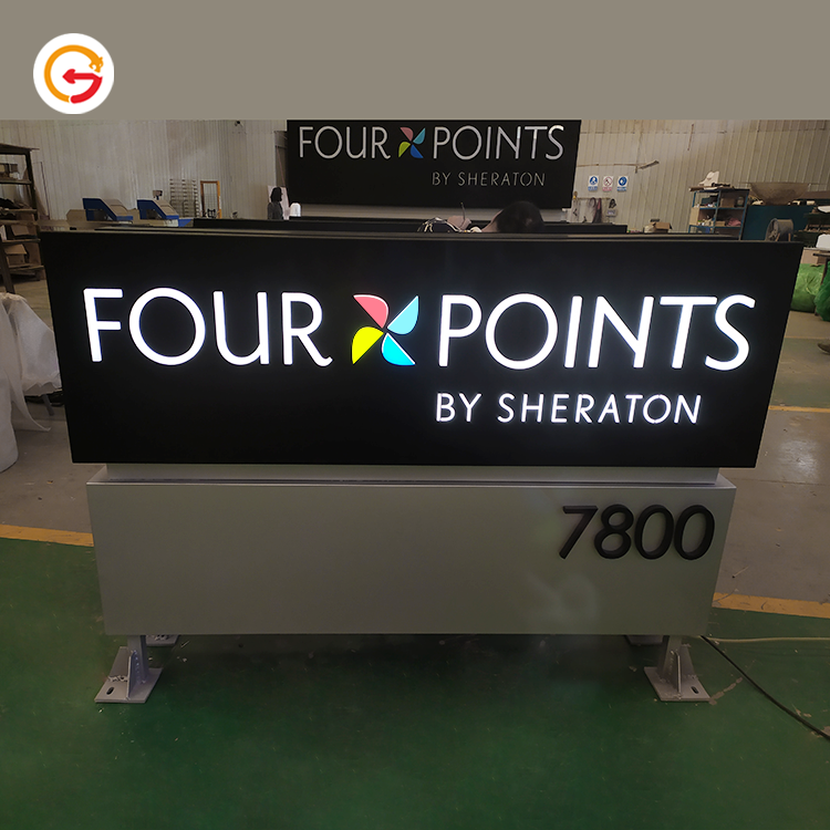 Four Points by Sheraton Hotel Facade Sign Outdoor Monument Signs 08