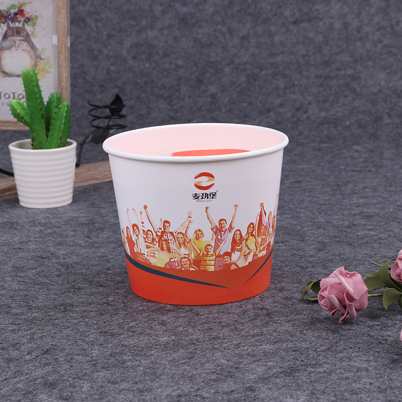 Factory Selling China Environment Good Quality Disposable Paper Popcorn Bucket with Lid Wholesale