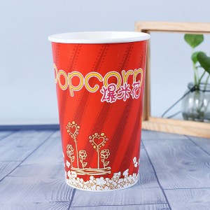 Wholesale Food Grade High Quality Round Different Sizes Disposable Paper Bucket Paper Cup Popcorn Bucket