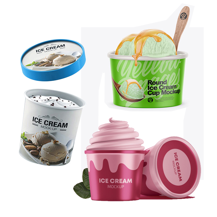 disposable packaging dessert yogurt ice cream container tubs paper ice cream cup