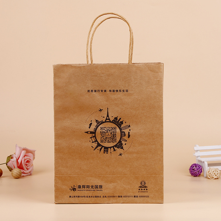 Wholesale Tote Bag - China  Manufacture Cheap Custom Logo Kraft Paper Bag With Handles – JAHOO