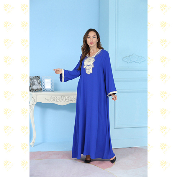 JK002 New Design Muslim Islamic Robe Embroidery Kaftan