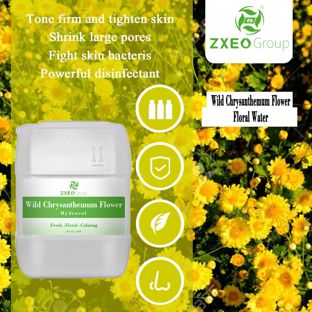 100% Pure and Organic Wild Chrysanthemum Flower Hydrosol at Bulk Wholesale Prices