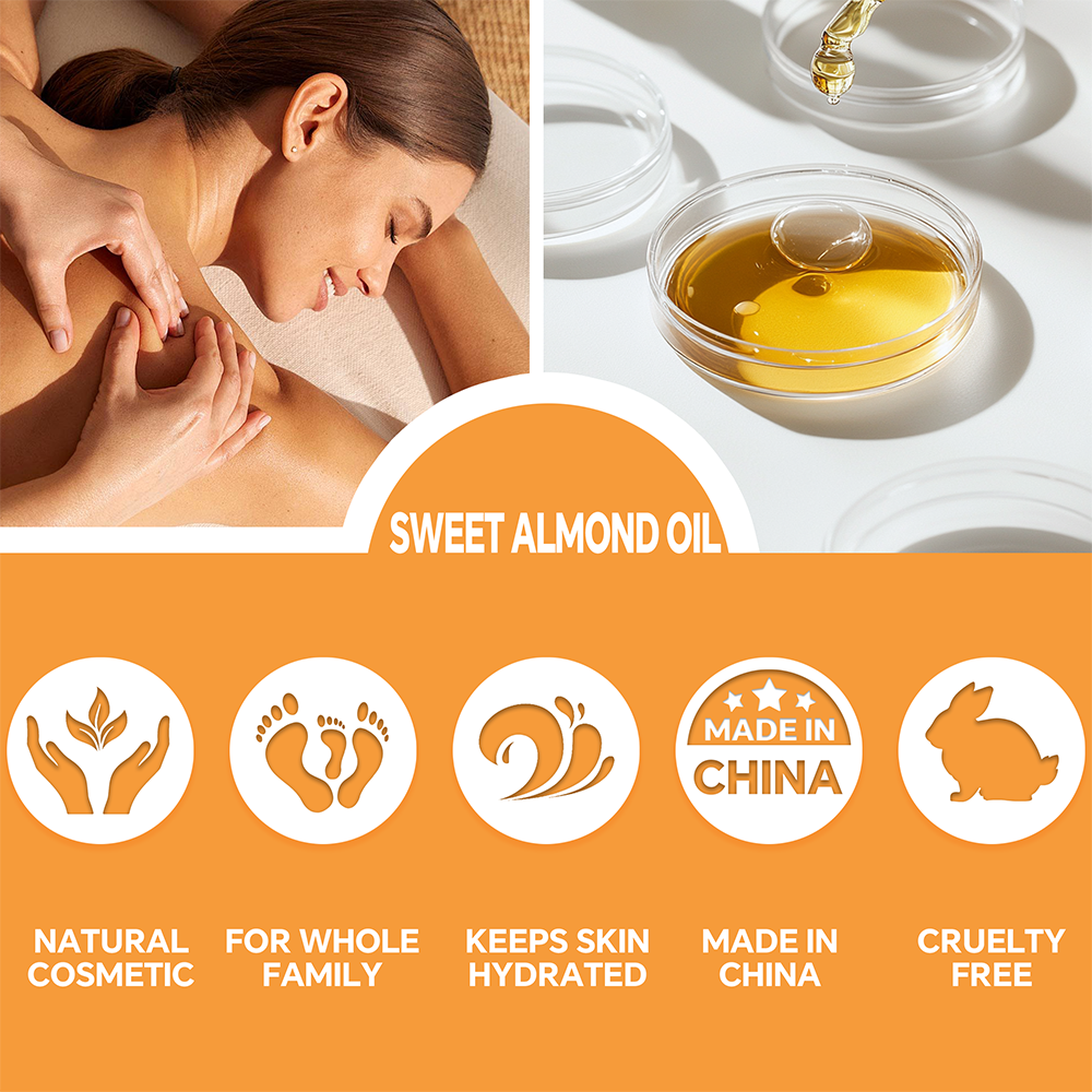 100% Pure Sweet Almond Oil Cold Pressed Carrier Oil detail pictures