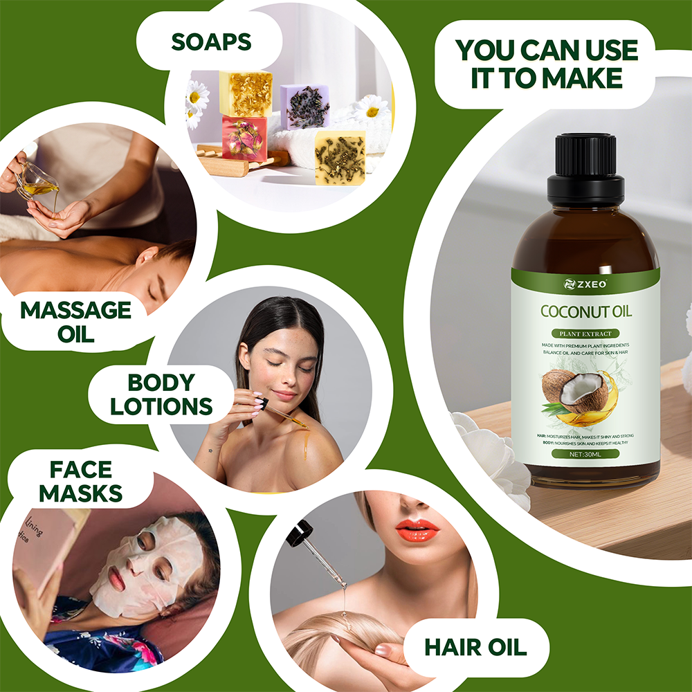 OEM 100% Natural Carrier Oil Coconut Oil for Skin Care and Hair Care detail pictures