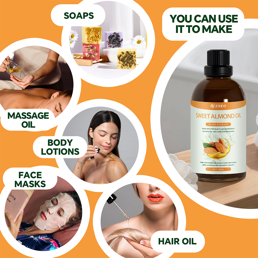 100% Pure Sweet Almond Oil Cold Pressed Carrier Oil detail pictures