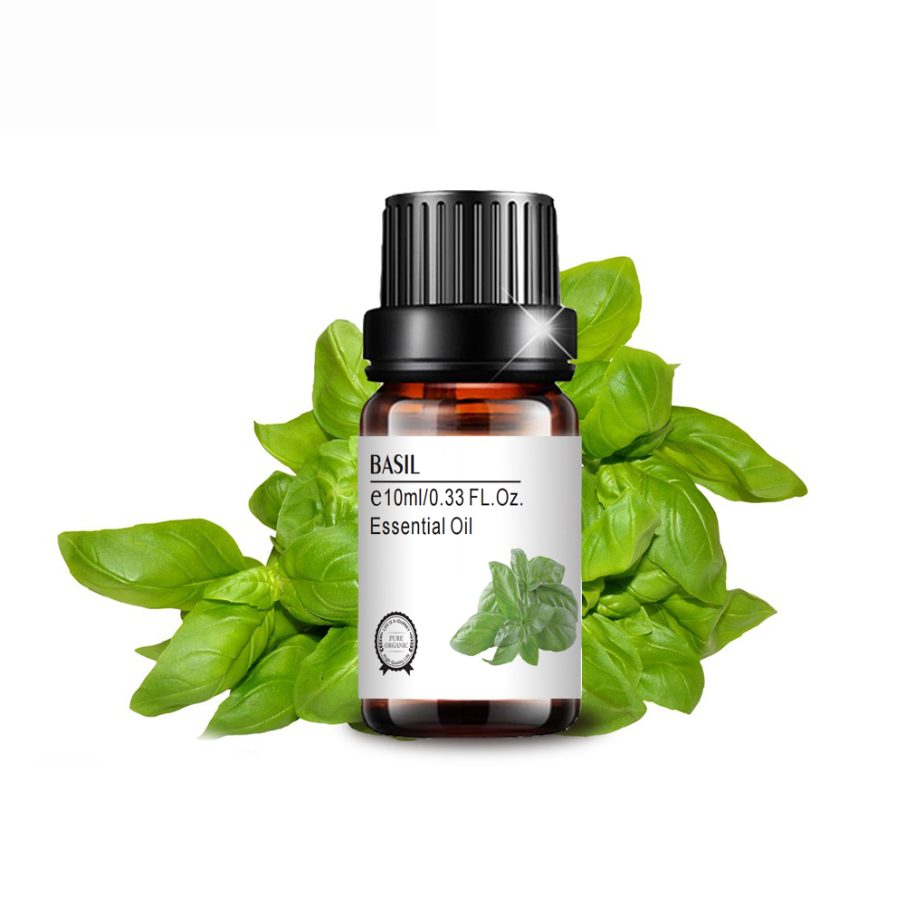 cosmetic grade private label hot selling 10ml basil essential oil