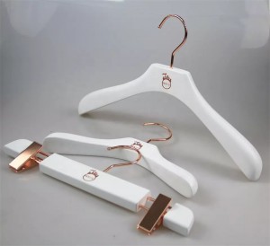 luxury custom white female wooden clothes hanger