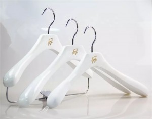 luxury custom white female wooden clothes hanger