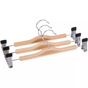 Plywood pants hanger with clips