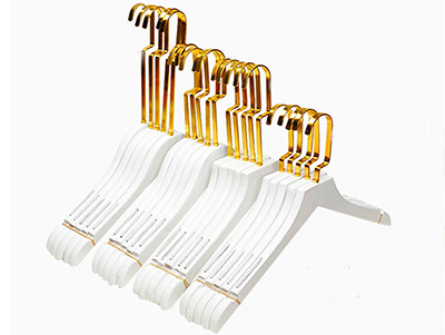 Luxury Gold Hook White Wooden Clothing Hangers Featured Image