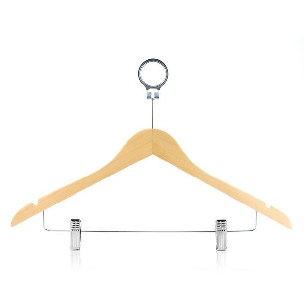 Wooden Hotel Clip Hangers With Rings Featured Image