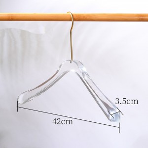 Best Price for Vegetable Storage Basket - Custom Logo Transparent Acrylic Clothing Hanger Adult Clothes Hanger with Metal Hook Anti-slip – JBL