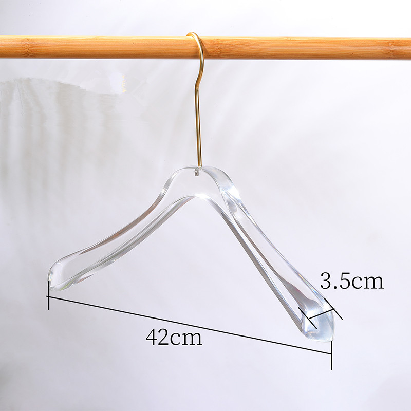 Custom Logo Transparent Acrylic Clothing Hanger Adult Clothes Hanger with Metal Hook Anti-slip Featured Image