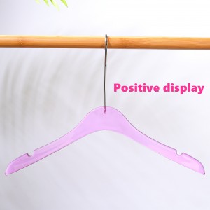 Hot selling color customized transparent grey clear blue red green acrylic garment coat hangers for cloth