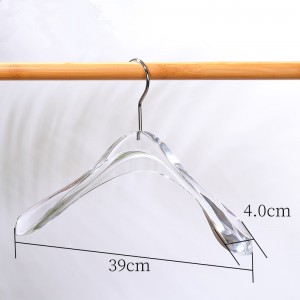 Hot selling crystal clear acrylic clothes hanger manufacturer acrylic garment coat hangers for cloth