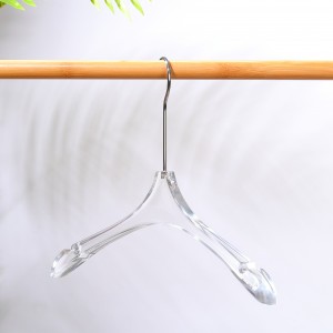 Custom Logo Clothing Clear Transparent Acrylic Hanger with Metal Hook