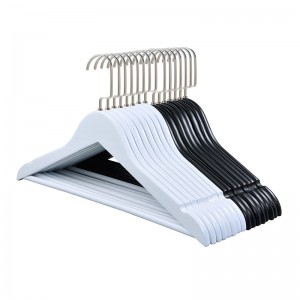 Flat Hook Hangers Wood Black/White Wooden Clothes Hanger for Cloths Store