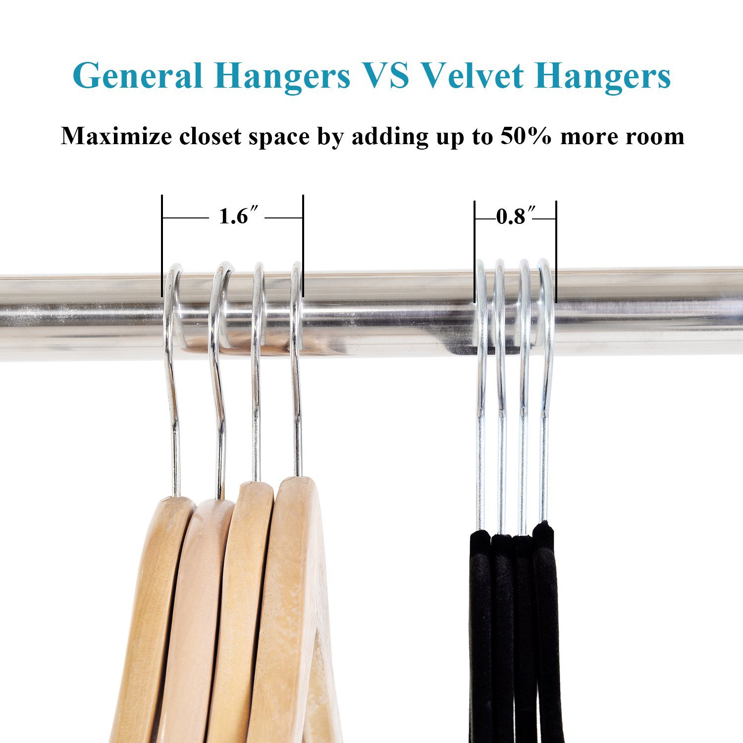 BAGAIL Velvet Hangers 50 Pack, Black Non Slip 360 Degree Swivel Hook Strong  and Durable Clothes Hangers for Coats, Suit, Shirt Dress, Pants & Dress
