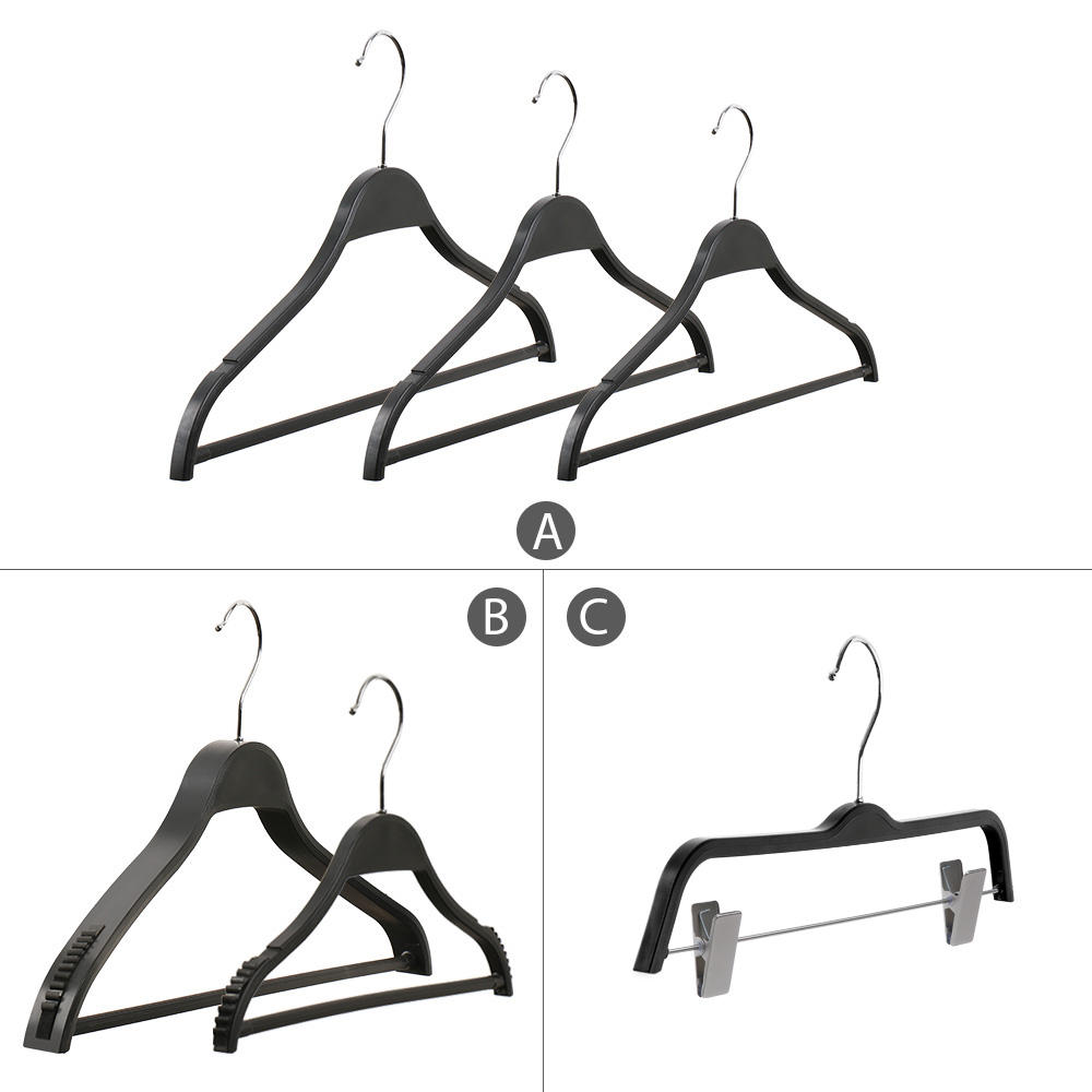 Biodegradable Hangers Zara Style Eco friendly Black Matte Recycled Plastic Clothes Hanger