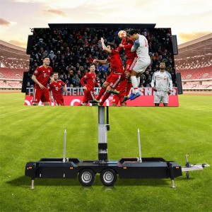 Trailer LED mobile con piattaforma da 28㎡ per la trasmissione in diretta della partita di calcio
