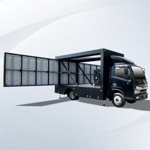 3sides screen can be folded into 10m long screen mobile led truck