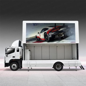 Мобільна світлодіодна вантажівка довжиною 9 метрів для 3-стороннього екрана