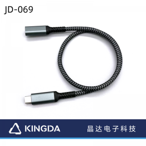 Kasus logam kabel usb c USB-C 3.2 Jalu ka awéwé 100W 10Gbps 4K@60HZ 180 darajat kabel USB3.1 3.2