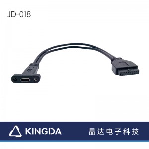 USB3.1-tipo-c Ino al usb3.0 20pin Datumkablo-kapa etendo-kablo 50cm kun PCI-Baffle por PC-Platro
