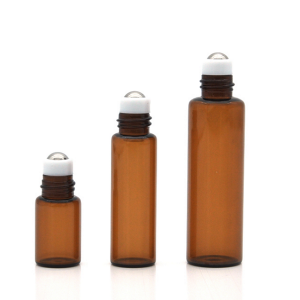 Roller ball bottle 10ml amber cosmetic package