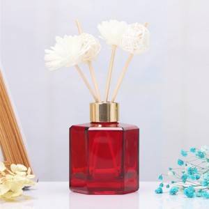 High quality 50ml 100ml 120ml glass custom color design decorated with transparent empty reed diffuser glass bottle with thread