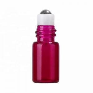 Red Roll On Bottles Glass Refillable Essential Oil with Lid