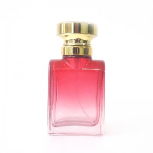 Wholesale Custom OEM Round Red Gradient Transparent Glass Spray Perfume Bottle With Acrylic Cover